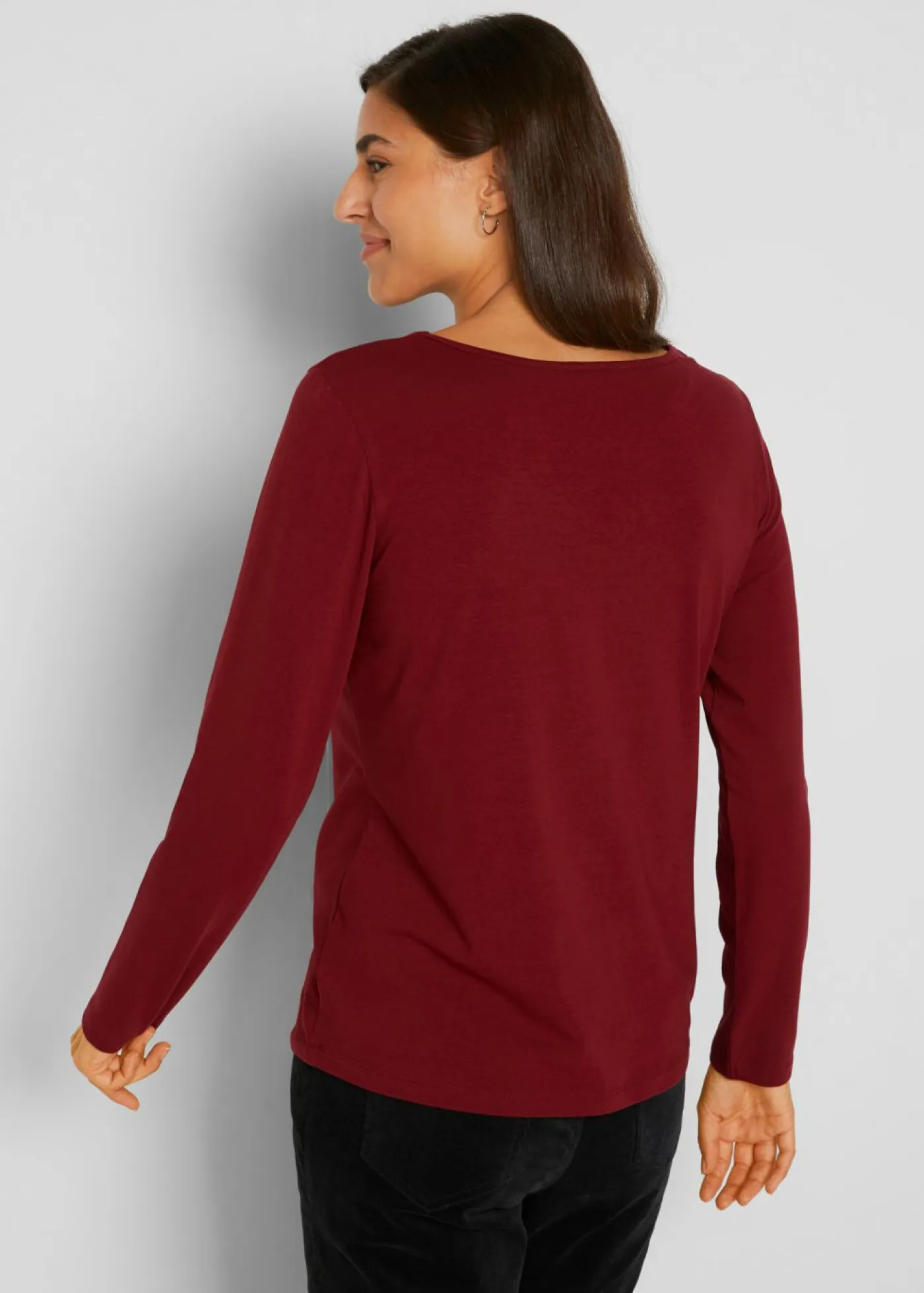 Sale Camiseta ajustada de manga larga (2 unidades) Mujer Básicos|Camisetas