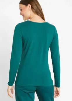 Best Camiseta ajustada de manga larga Mujer Básicos|Camisetas