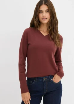 Camiseta ajustada de manga larga Mujer Básicos|Camisetas