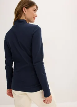 Camiseta ajustada de manga larga Mujer Básicos|Camisetas