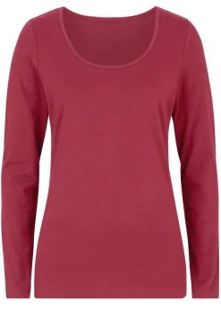 Clearance Camiseta ajustada de manga larga Mujer Básicos|Camisetas