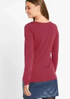 Clearance Camiseta ajustada de manga larga Mujer Básicos|Camisetas