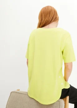 Hot Camiseta ancha de algodón orgánico Mujer Camisetas|Novedades