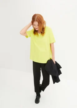 Hot Camiseta ancha de algodón orgánico Mujer Camisetas|Novedades