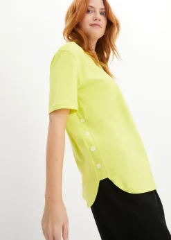 Hot Camiseta ancha de algodón orgánico Mujer Camisetas|Novedades