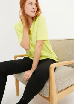 Hot Camiseta ancha de algodón orgánico Mujer Camisetas|Novedades