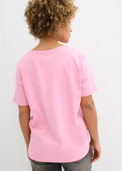 New Camiseta ancha de algodón orgánico Mujer Camisetas|Novedades