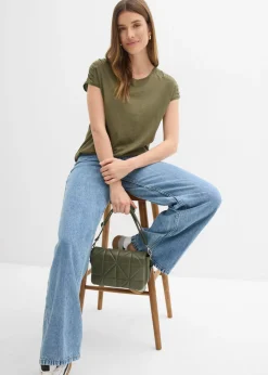 Online Camiseta boxy de manga corta Mujer Camisetas|Novedades