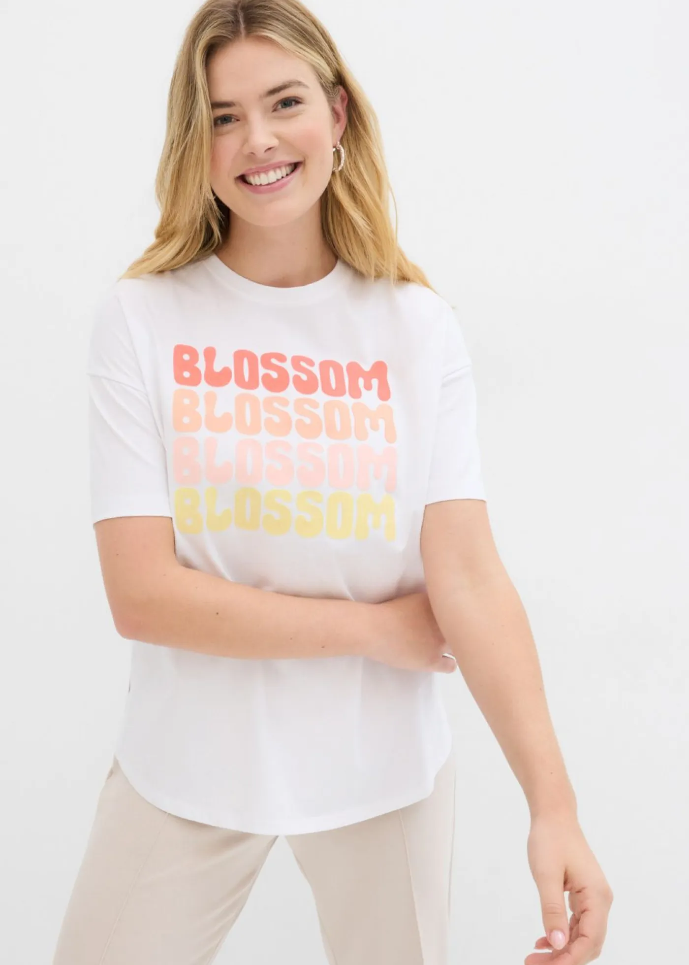 Online Camiseta boxy oversize de algodón orgánico Mujer Camisetas
