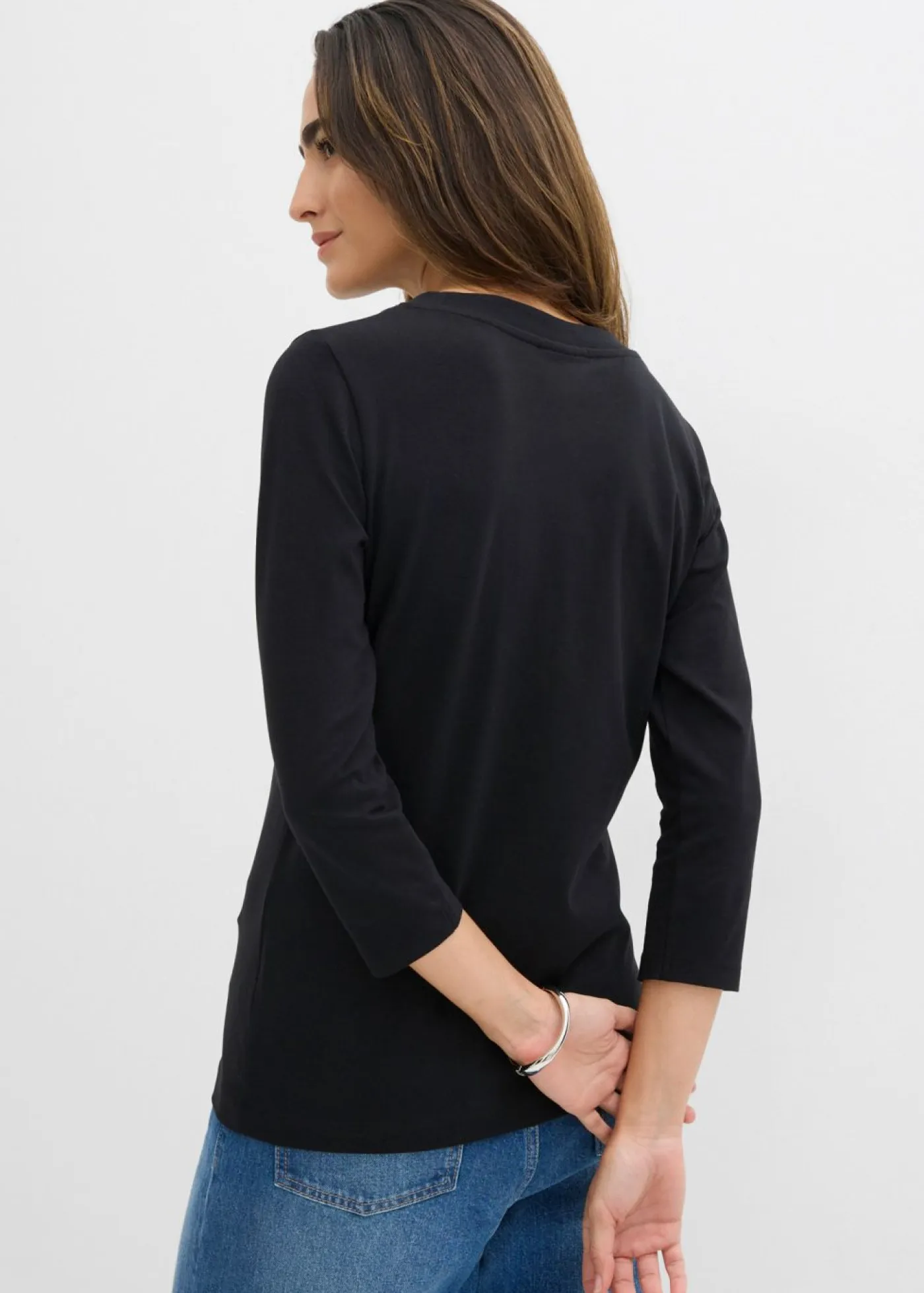 Best Camiseta con algodón orgánico puro con mangas 3/4 Mujer Básicos|Camisetas