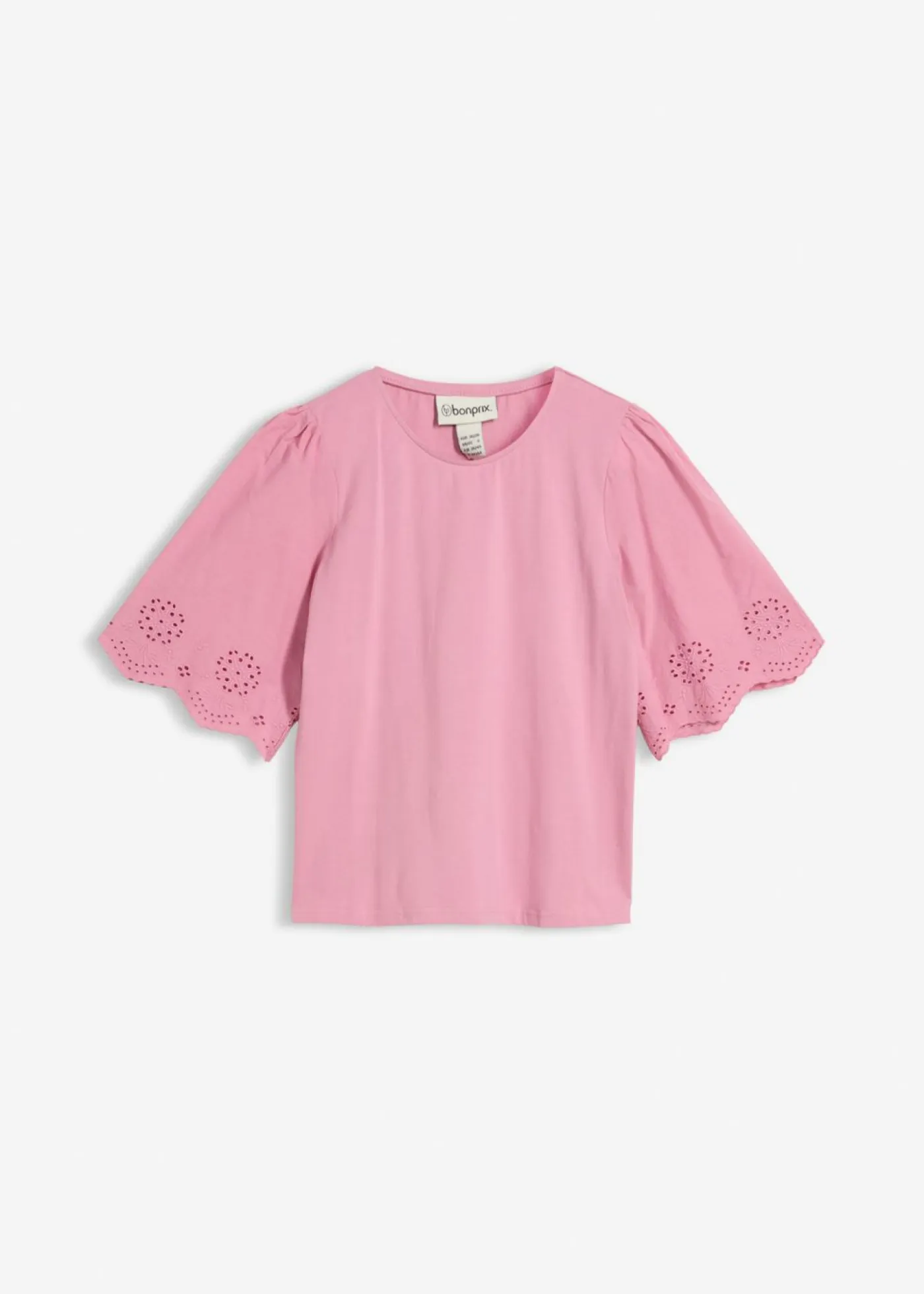 Camiseta con bordado calado Mujer Camisetas|Novedades