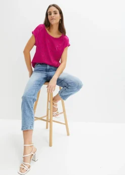 Online Camiseta con bordado calado Mujer Camisetas