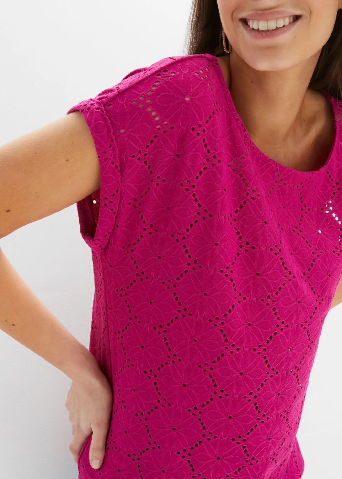 Online Camiseta con bordado calado Mujer Camisetas