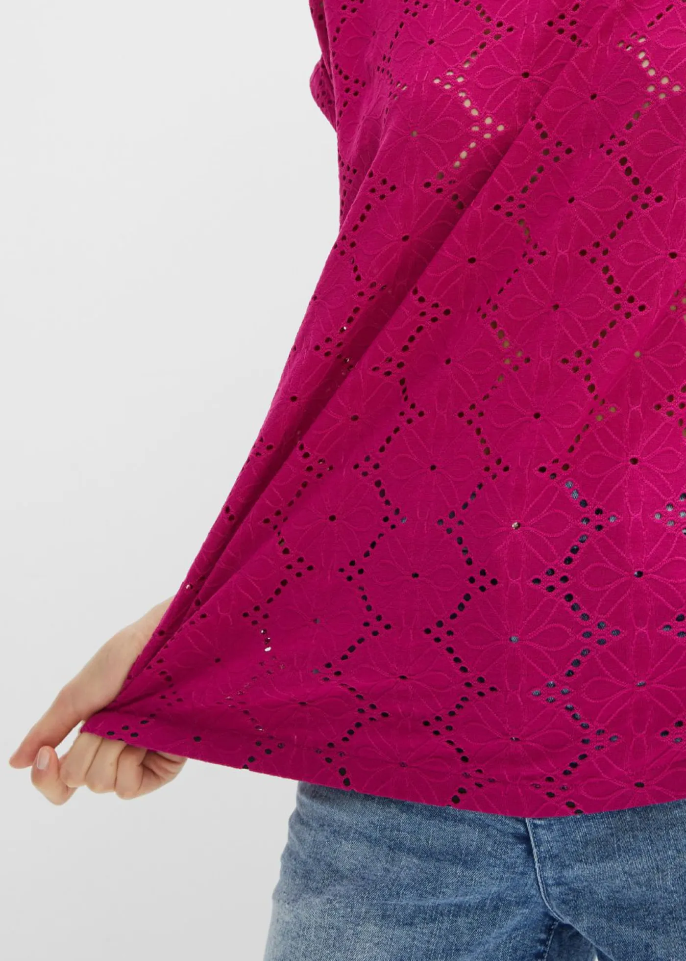 Online Camiseta con bordado calado Mujer Camisetas