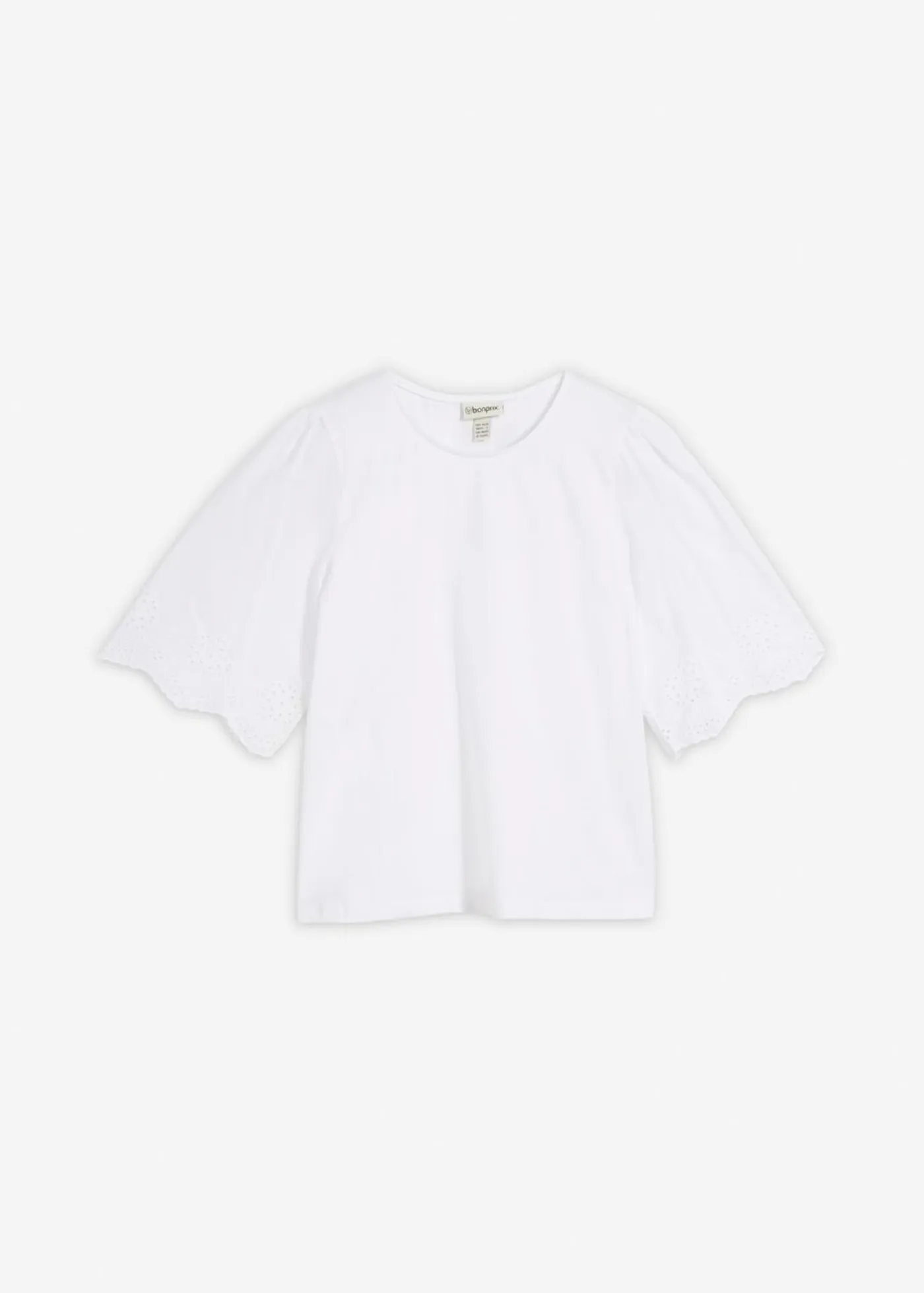 Camiseta con bordado calado Mujer Camisetas|Novedades