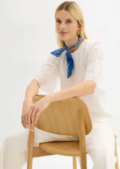 Camiseta con bordado calado Mujer Camisetas|Novedades