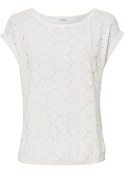 Clearance Camiseta con bordado calado Mujer Camisetas