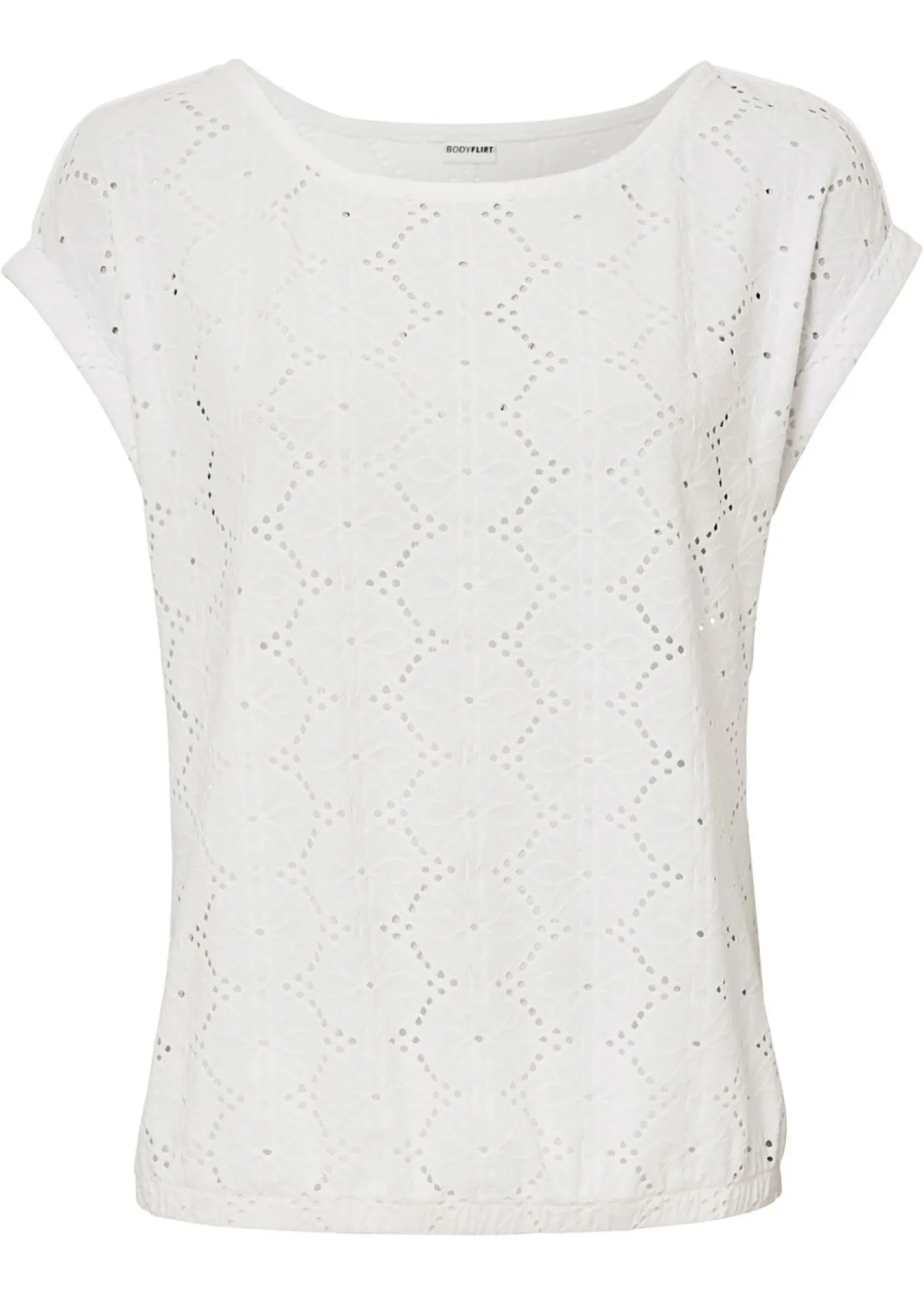 Clearance Camiseta con bordado calado Mujer Camisetas
