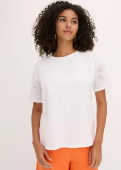 Online Camiseta con bordado calado Mujer Camisetas