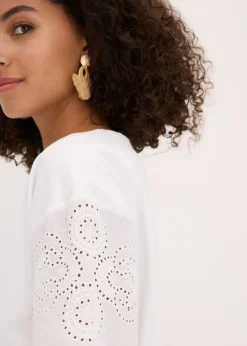 Online Camiseta con bordado calado Mujer Camisetas