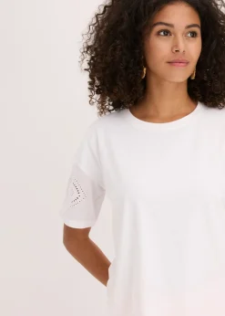 Online Camiseta con bordado calado Mujer Camisetas