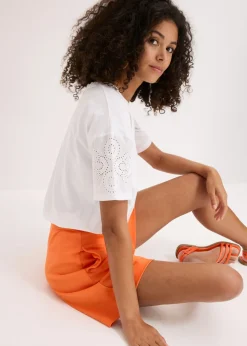 Online Camiseta con bordado calado Mujer Camisetas