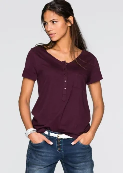 Online Camiseta con botones Mujer Camisetas|Novedades