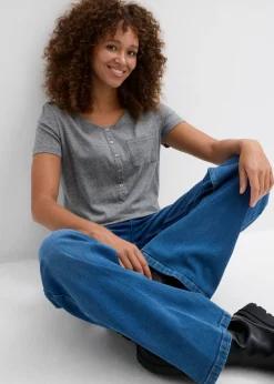 Hot Camiseta con botones Mujer Camisetas|Novedades