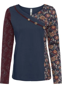 Camiseta con botones de viscosa sostenible Mujer Camisetas