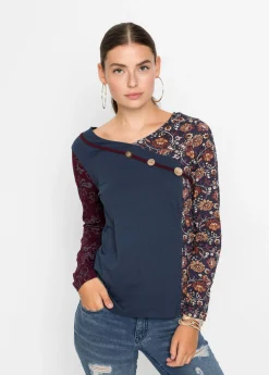 Camiseta con botones de viscosa sostenible Mujer Camisetas