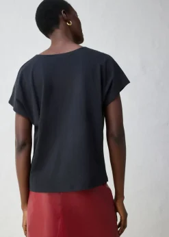 Hot Camiseta con contenido de seda e inserto de tejido Mujer Premium|Camisetas