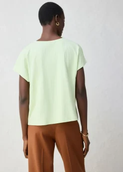 Clearance Camiseta con contenido de seda e inserto de tejido Mujer Premium|Camisetas