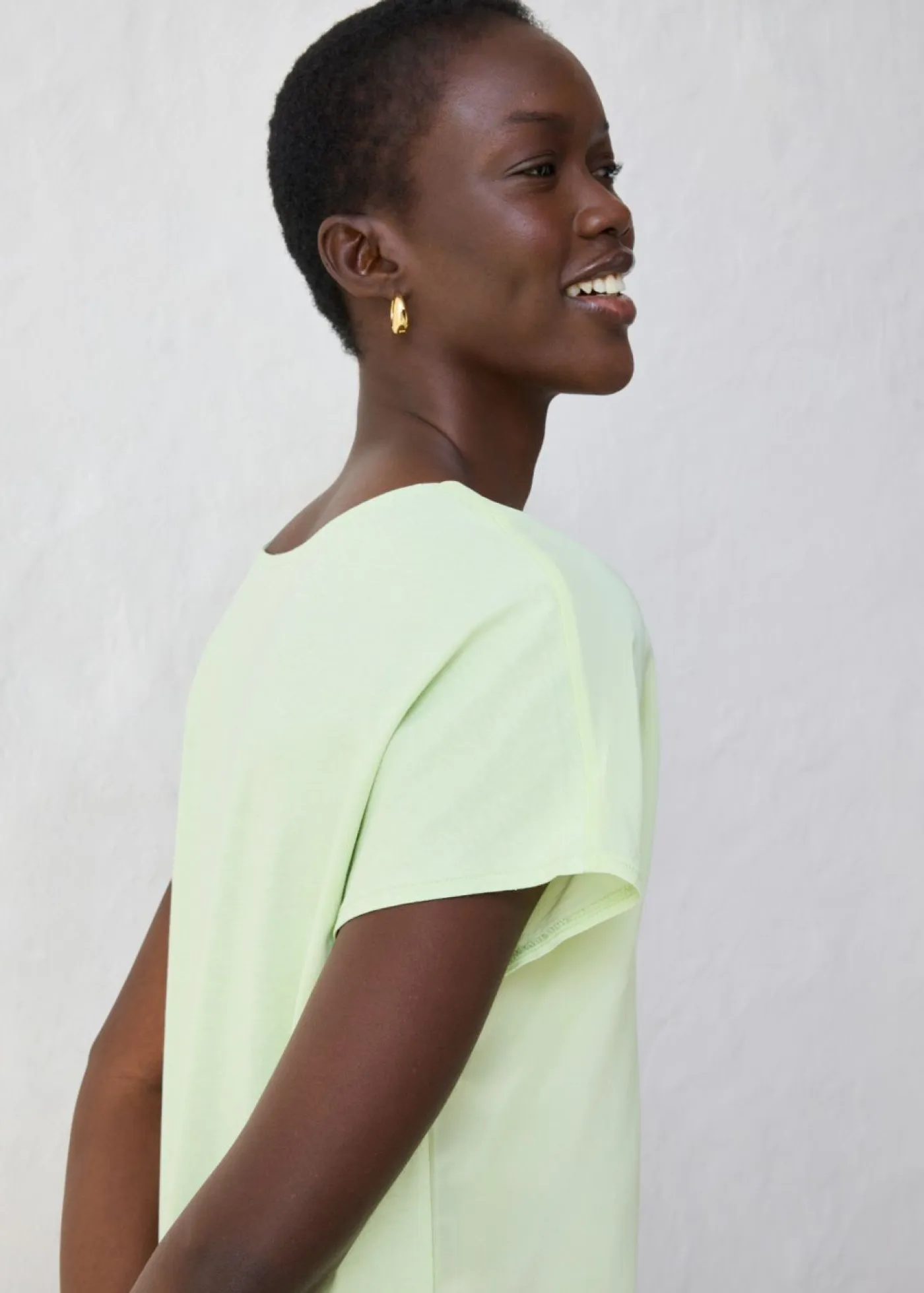 Clearance Camiseta con contenido de seda e inserto de tejido Mujer Premium|Camisetas