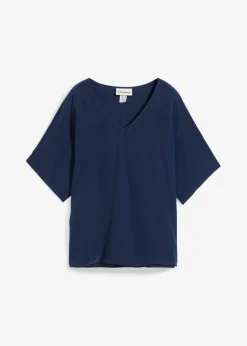 New Camiseta con contenido de seda e inserto de tejido Mujer Premium|Camisetas
