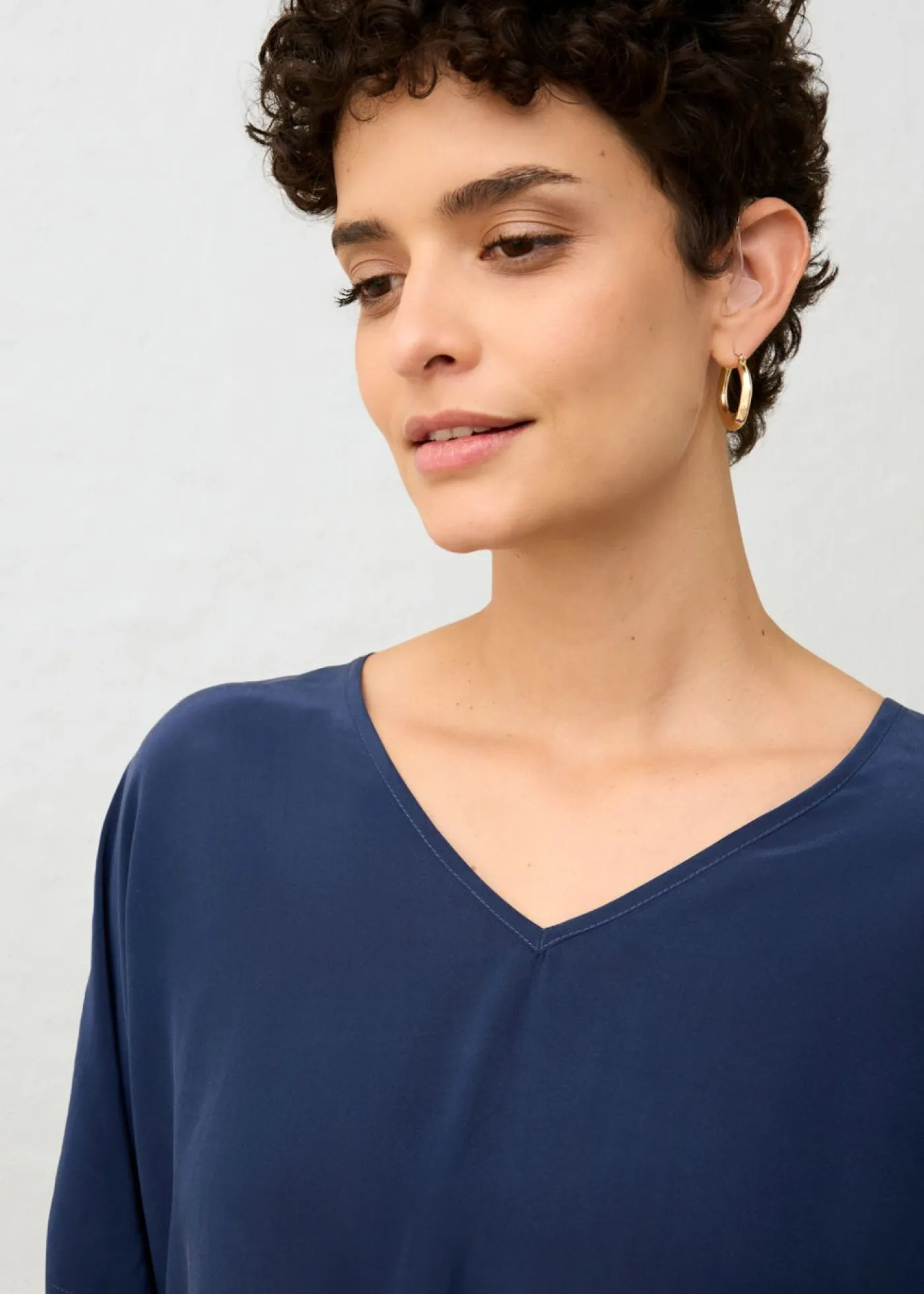 New Camiseta con contenido de seda e inserto de tejido Mujer Premium|Camisetas