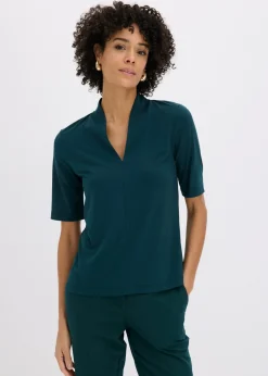 Camiseta con cuello chimenea Mujer Camisetas|Novedades