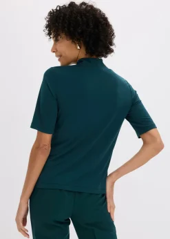 Camiseta con cuello chimenea Mujer Camisetas|Novedades