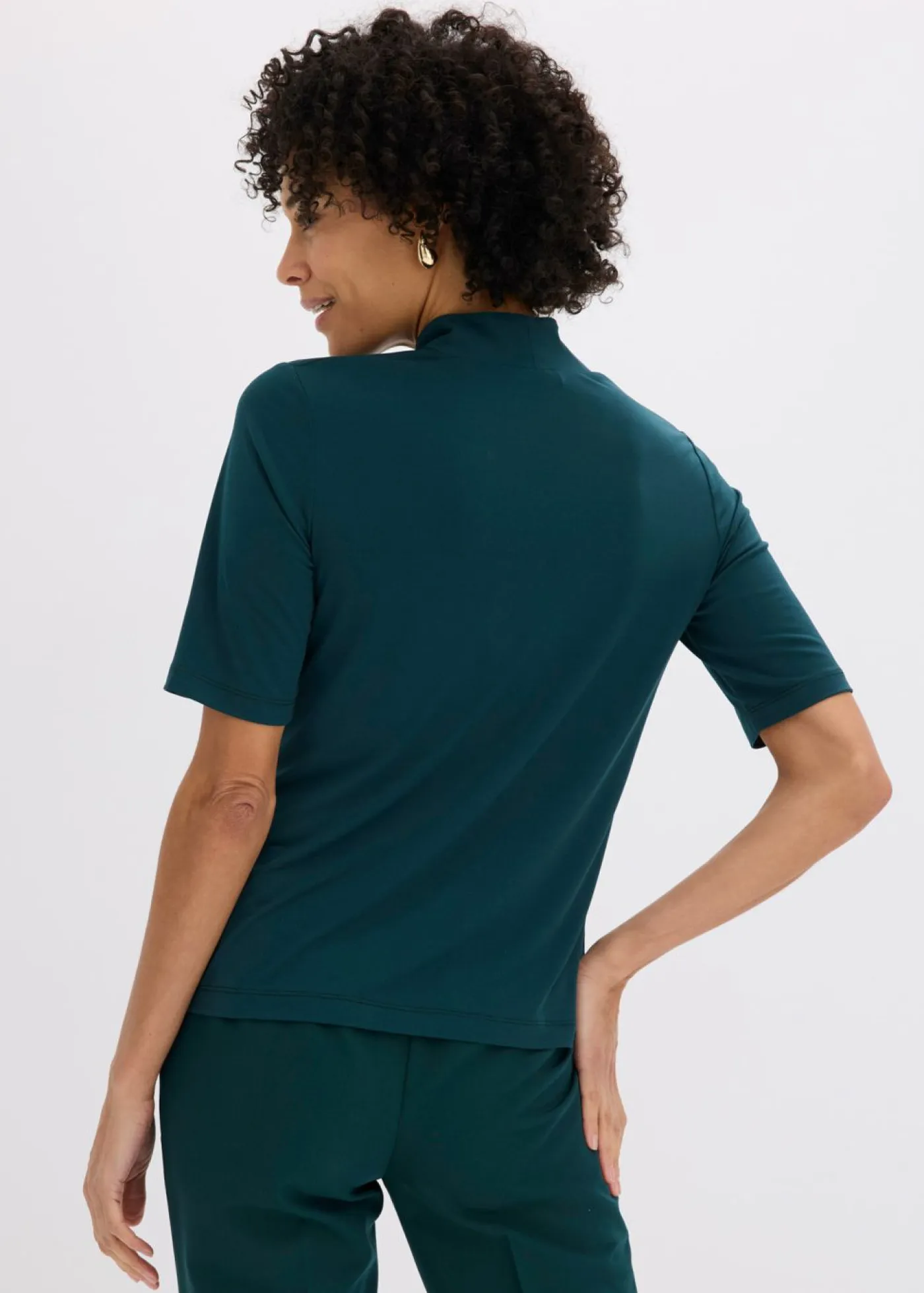 Camiseta con cuello chimenea Mujer Camisetas|Novedades