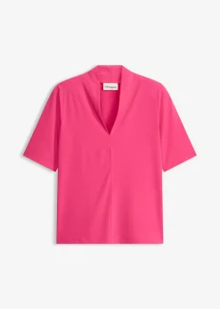 Online Camiseta con cuello chimenea Mujer Camisetas|Novedades
