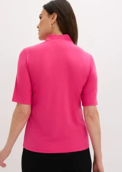 Online Camiseta con cuello chimenea Mujer Camisetas|Novedades