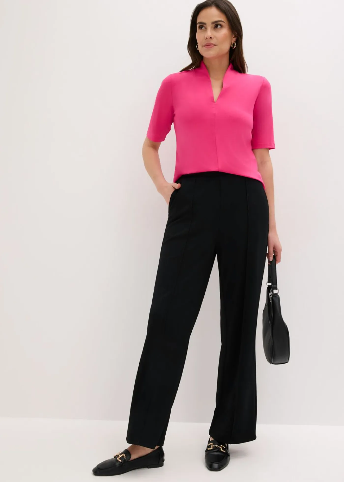Online Camiseta con cuello chimenea Mujer Camisetas|Novedades