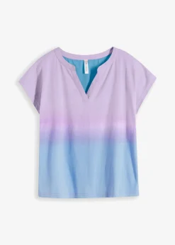 Best Camiseta con cuello henley y efecto ombré Mujer Camisetas