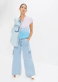 Best Camiseta con cuello henley y efecto ombré Mujer Camisetas