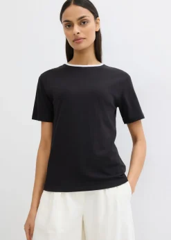 Outlet Camiseta con detalle de contraste Mujer Esenciales|Camisetas