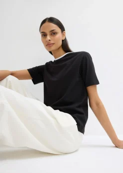 Outlet Camiseta con detalle de contraste Mujer Esenciales|Camisetas