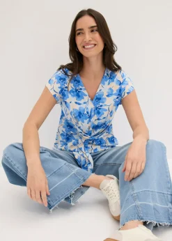 Discount Camiseta con detalle de nudo Mujer Camisetas|Novedades