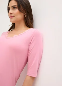 Online Camiseta con encaje Mujer Camisetas|Novedades