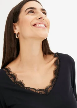 Sale Camiseta con encaje Mujer Camisetas|Novedades