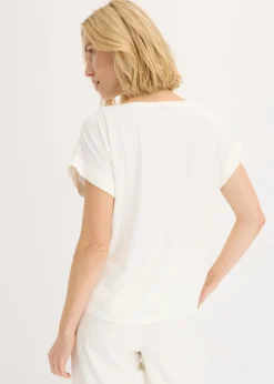 Best Camiseta con encaje calado Mujer Camisetas|Novedades