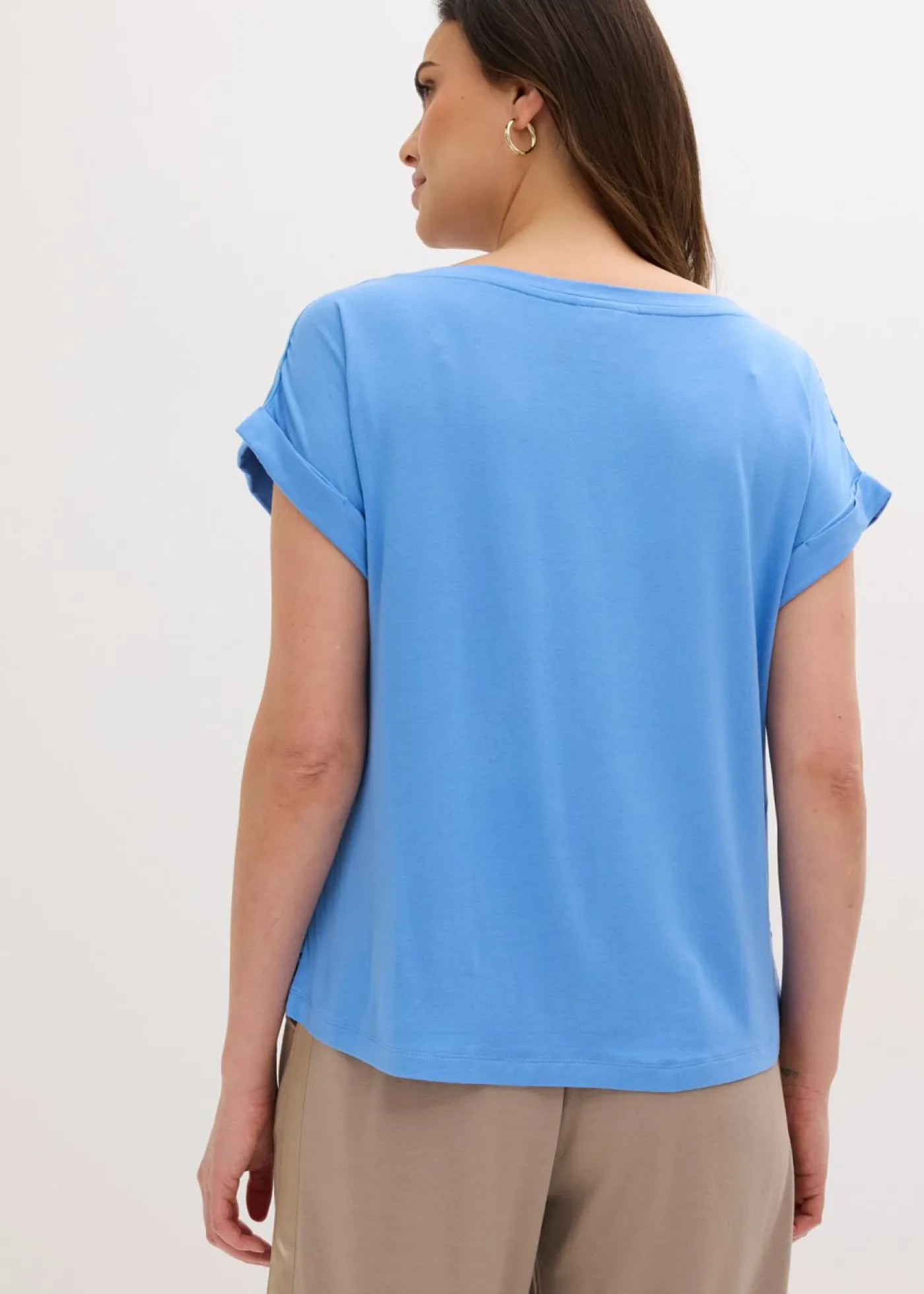 New Camiseta con encaje calado Mujer Camisetas|Novedades